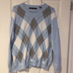 Perry Ellis Cotton Argyle Sweater